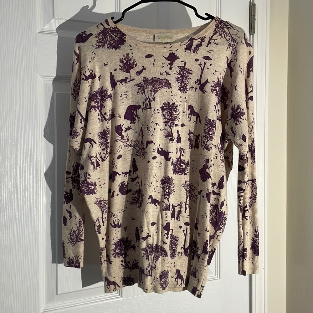 ModCloth Brand Fairytale Print Sweater